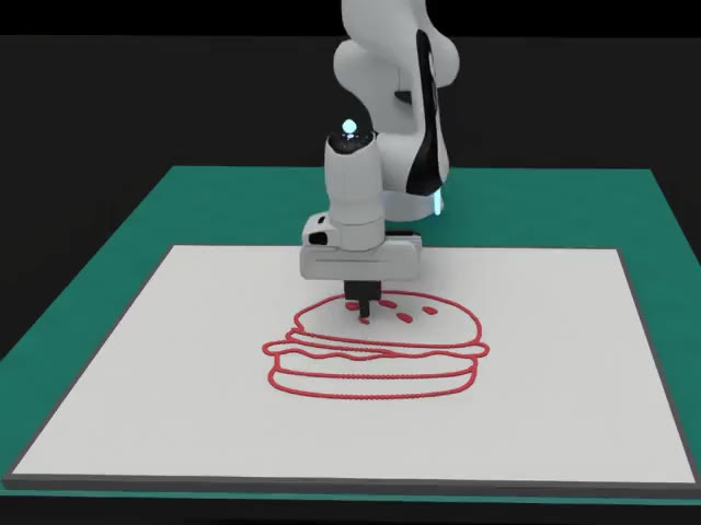 Hamburger drawing executed in Isaac Sim